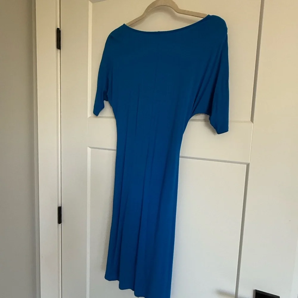 Ann Taylor Factory Blue Tie-Waist Midi Dress - Picture 2 of 3